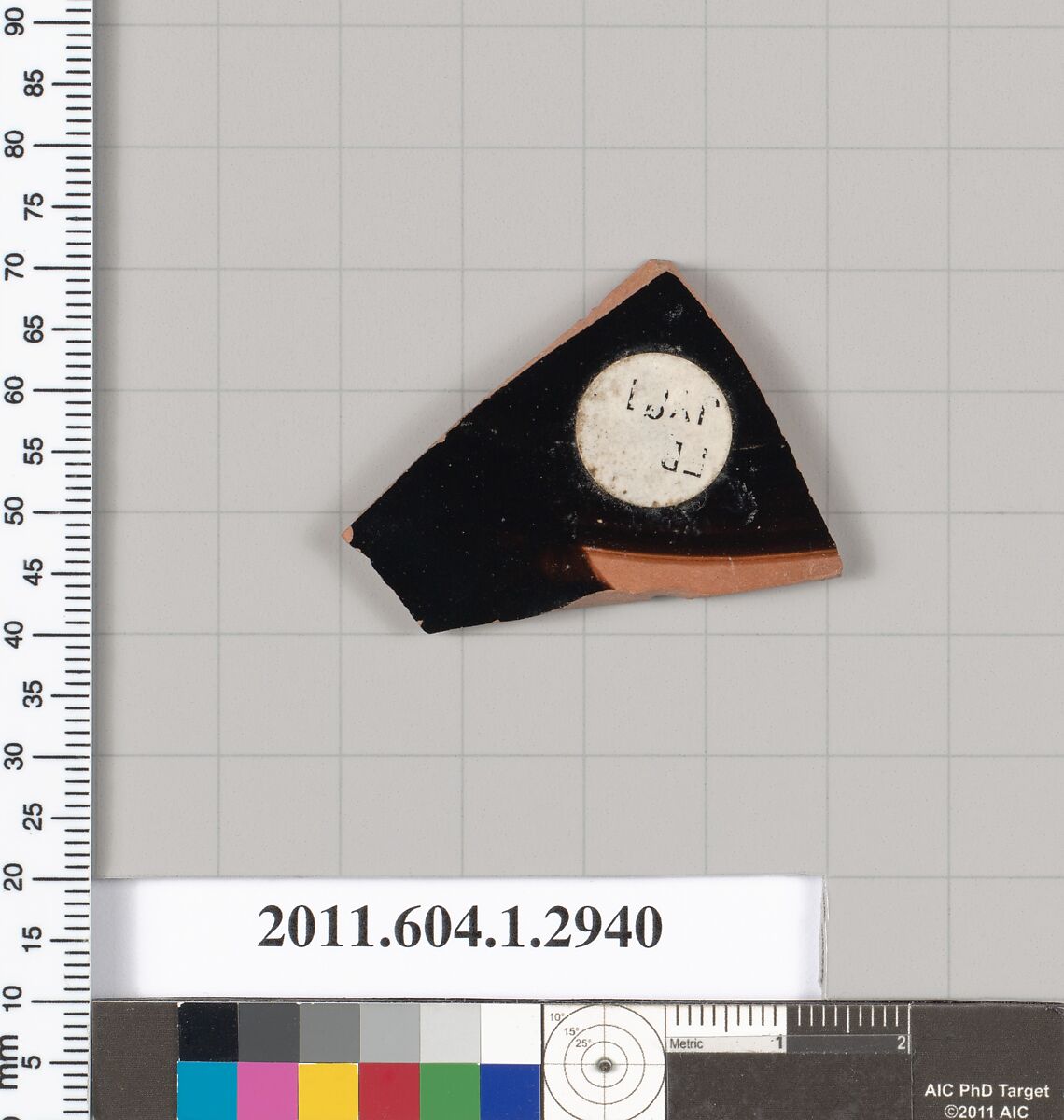 Terracotta fragment of a kylix (drinking cup), Terracotta, Greek, Attic