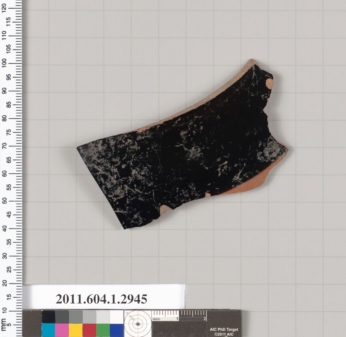 Terracotta fragment of a kylix (drinking cup), Terracotta, Greek, Attic