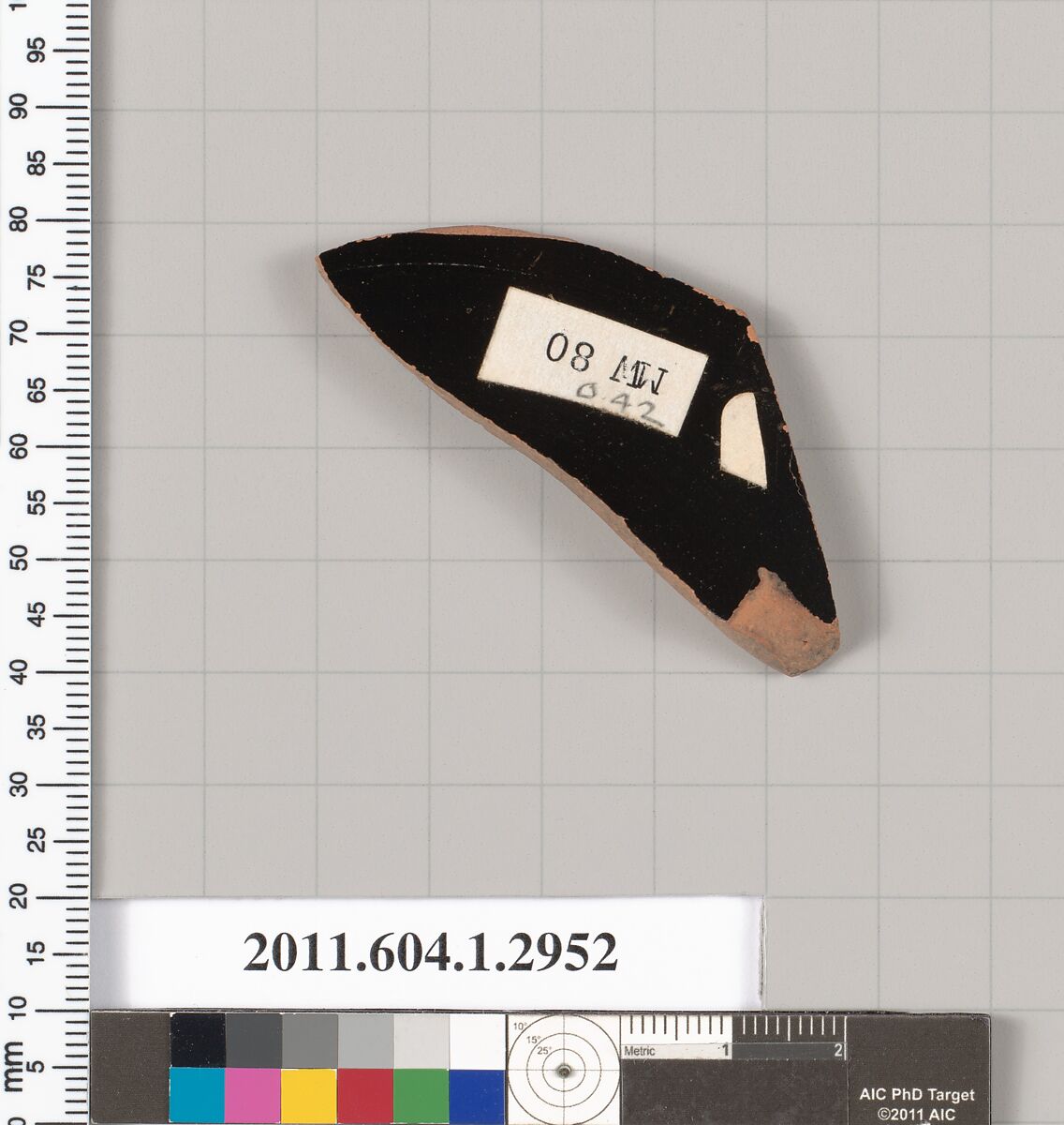 Terracotta fragment of a kylix (drinking cup), Terracotta, Greek, Attic