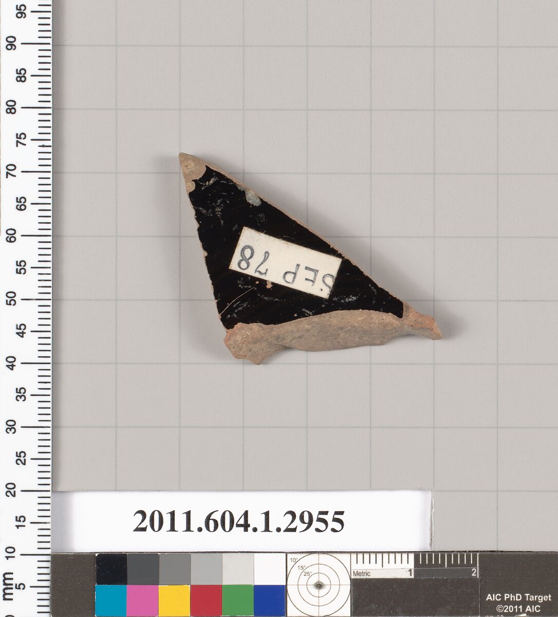 Terracotta fragment of a kylix (drinking cup), Terracotta, Greek, Attic