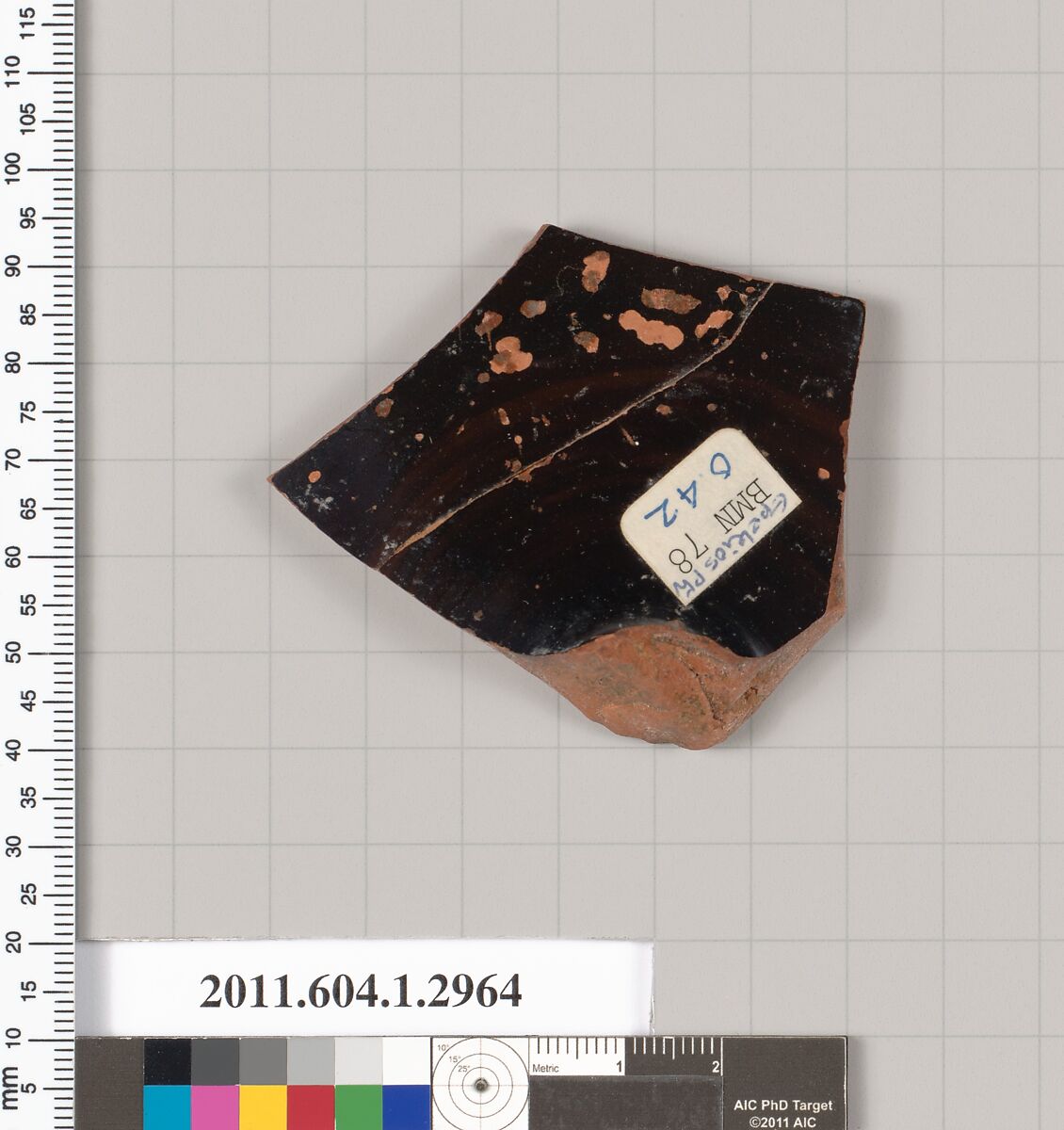 Terracotta fragment of a kylix (drinking cup), Terracotta, Greek, Attic