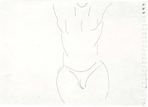 Untitled (Male Torso), Marsden Hartley (American, Lewiston, Maine 1877–1943 Ellsworth, Maine), Graphite on paper 