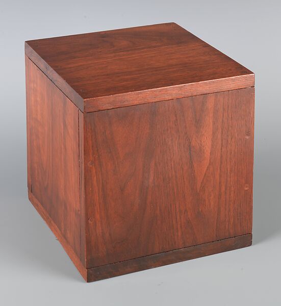 Box with the Sound of Its Own Making, Robert Morris (American,  Kansas City, Missouri 1931–2018 Kingston, New York), Wood, internal speaker, 7” cassette of ¼” tape, 1999; artist provided Digital Audio Tapes (D.A.T), 2011; digital copy of D.A.T tapes.
TRT 3.5 hours 