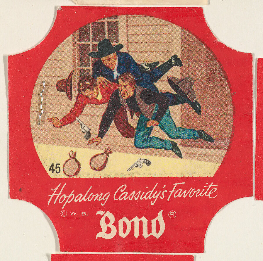 No. 45, from the Hopalong Cassidy bread labels series (D290-8) issued by Bond Bread, Issued by Bond Bread, Commercial color lithograph 