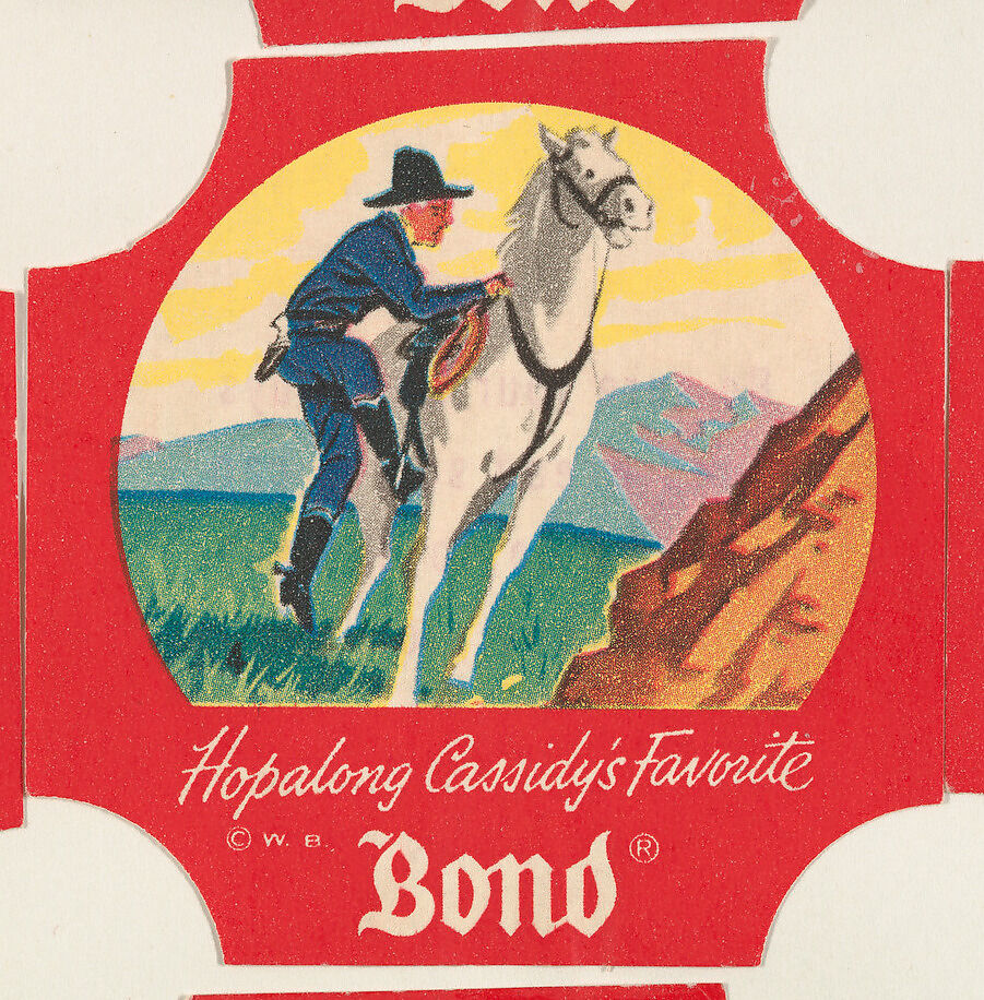 No. 4, from the Hopalong Cassidy bread labels series (D290-8) issued by Bond Bread, Issued by Bond Bread, Commercial color lithograph 