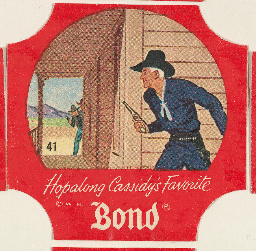 No. 41, from the Hopalong Cassidy bread labels series (D290-8) issued by Bond Bread, Issued by Bond Bread, Commercial color lithograph 