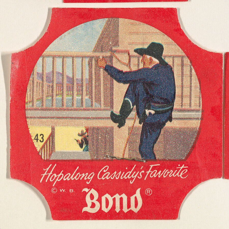 No. 43, from the Hopalong Cassidy bread labels series (D290-8) issued by Bond Bread, Issued by Bond Bread, Commercial color lithograph 