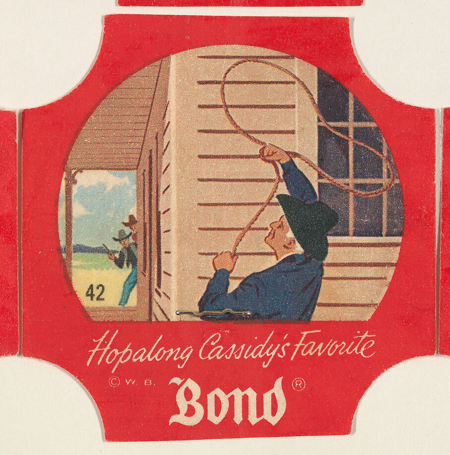 No. 42, from the Hopalong Cassidy bread labels series (D290-8) issued by Bond Bread, Issued by Bond Bread, Commercial color lithograph 