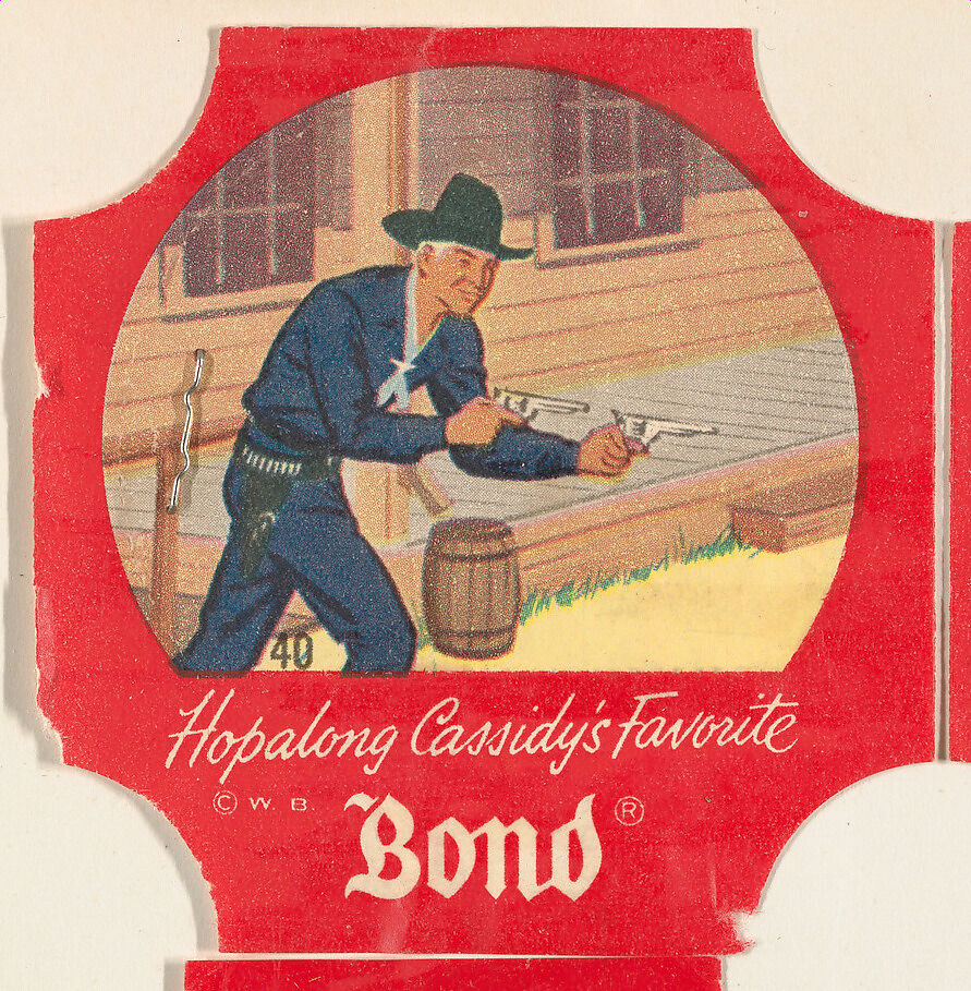 No. 40, from the Hopalong Cassidy bread labels series (D290-8) issued by Bond Bread, Issued by Bond Bread, Commercial color lithograph 