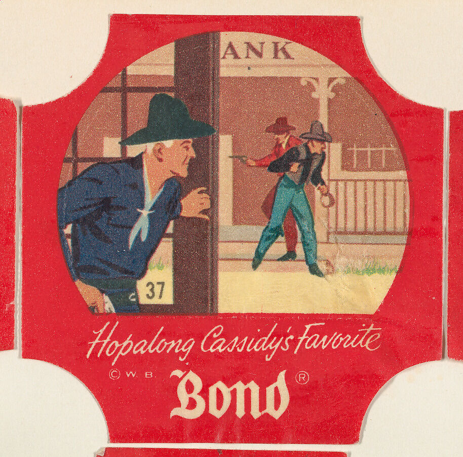 No. 37, from the Hopalong Cassidy bread labels series (D290-8) issued by Bond Bread, Issued by Bond Bread, Commercial color lithograph 