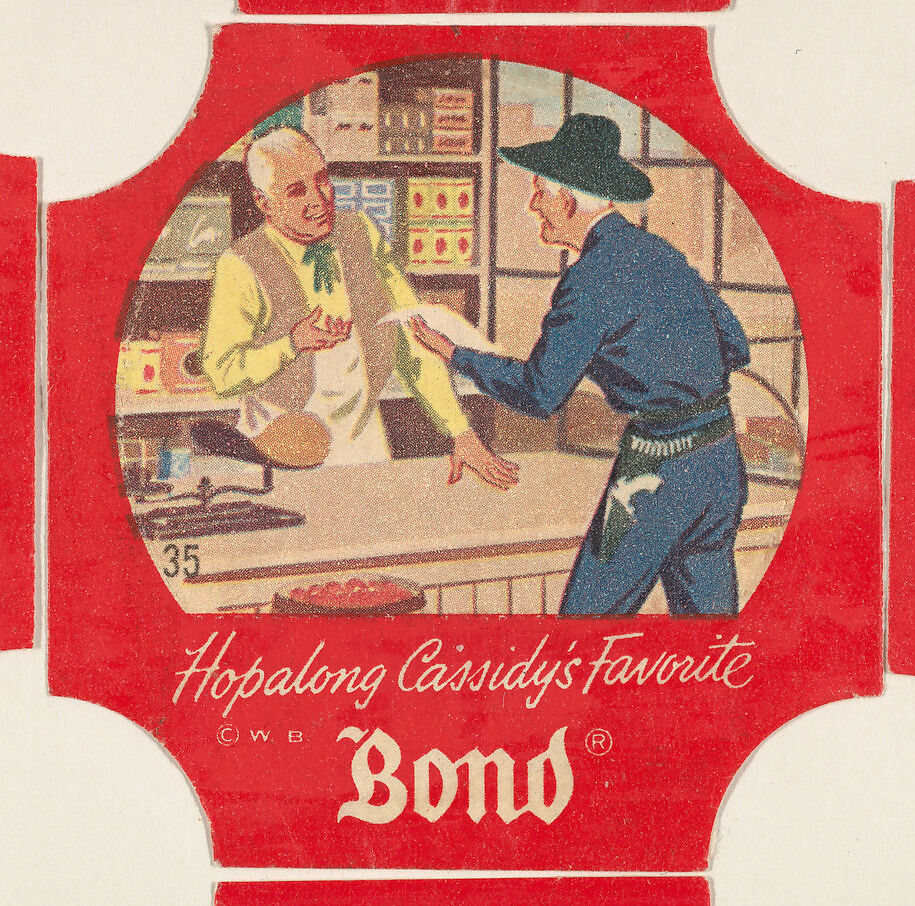 No. 35, from the Hopalong Cassidy bread labels series (D290-8) issued by Bond Bread, Issued by Bond Bread, Commercial color lithograph 