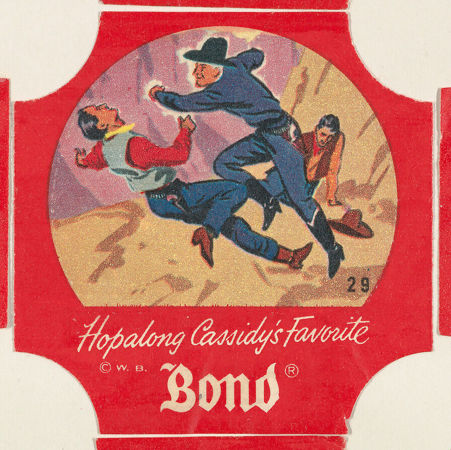 No. 29, from the Hopalong Cassidy bread labels series (D290-8) issued by Bond Bread, Issued by Bond Bread, Commercial color lithograph 