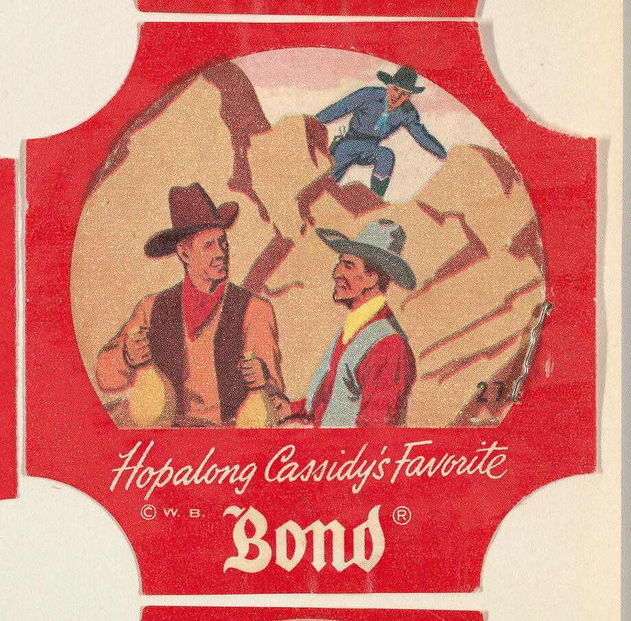 No. 27, from the Hopalong Cassidy bread labels series (D290-8) issued by Bond Bread, Issued by Bond Bread, Commercial color lithograph 