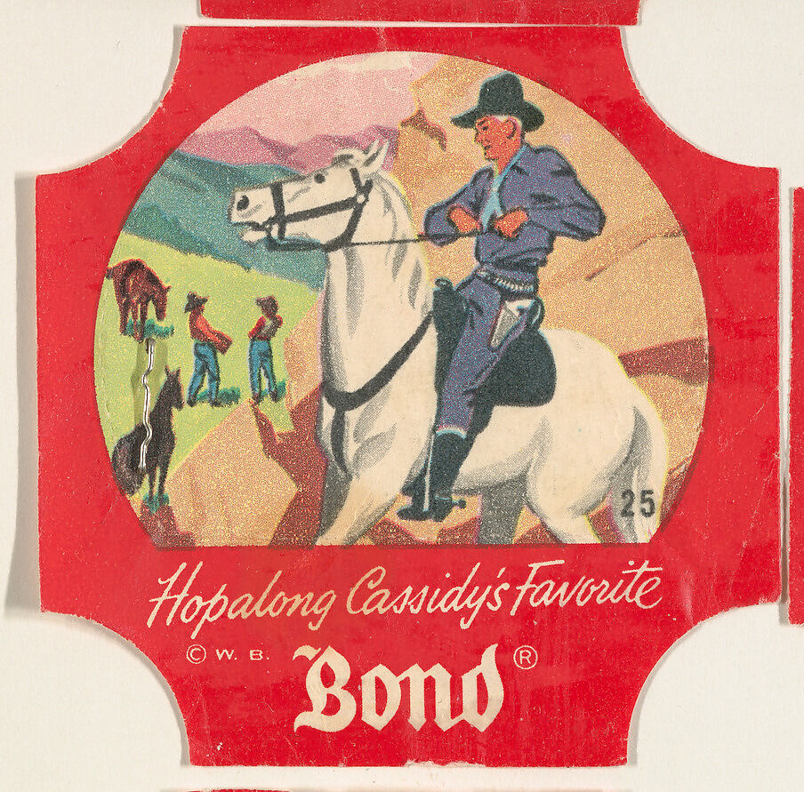 No. 25, from the Hopalong Cassidy bread labels series (D290-8) issued by Bond Bread, Issued by Bond Bread, Commercial color lithograph 