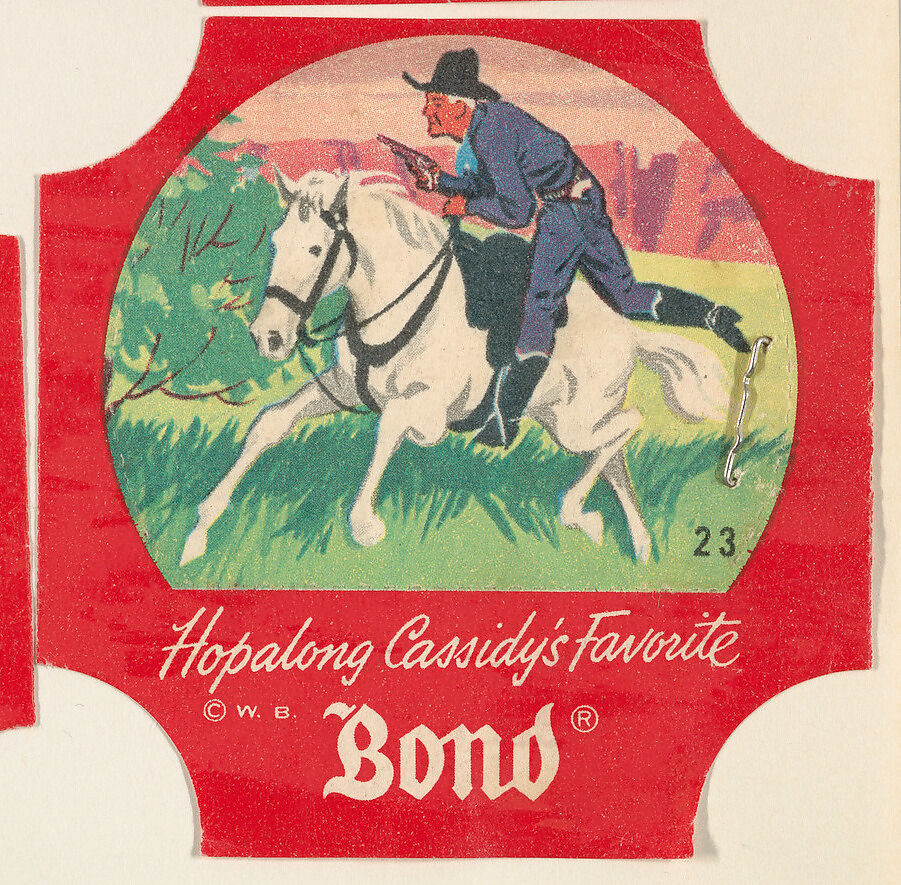 No. 23, from the Hopalong Cassidy bread labels series (D290-8) issued by Bond Bread, Issued by Bond Bread, Commercial color lithograph 