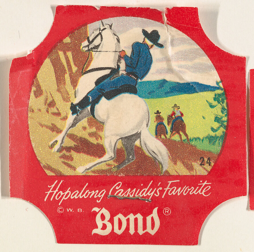 No. 24, from the Hopalong Cassidy bread labels series (D290-8) issued by Bond Bread, Issued by Bond Bread, Commercial color lithograph 
