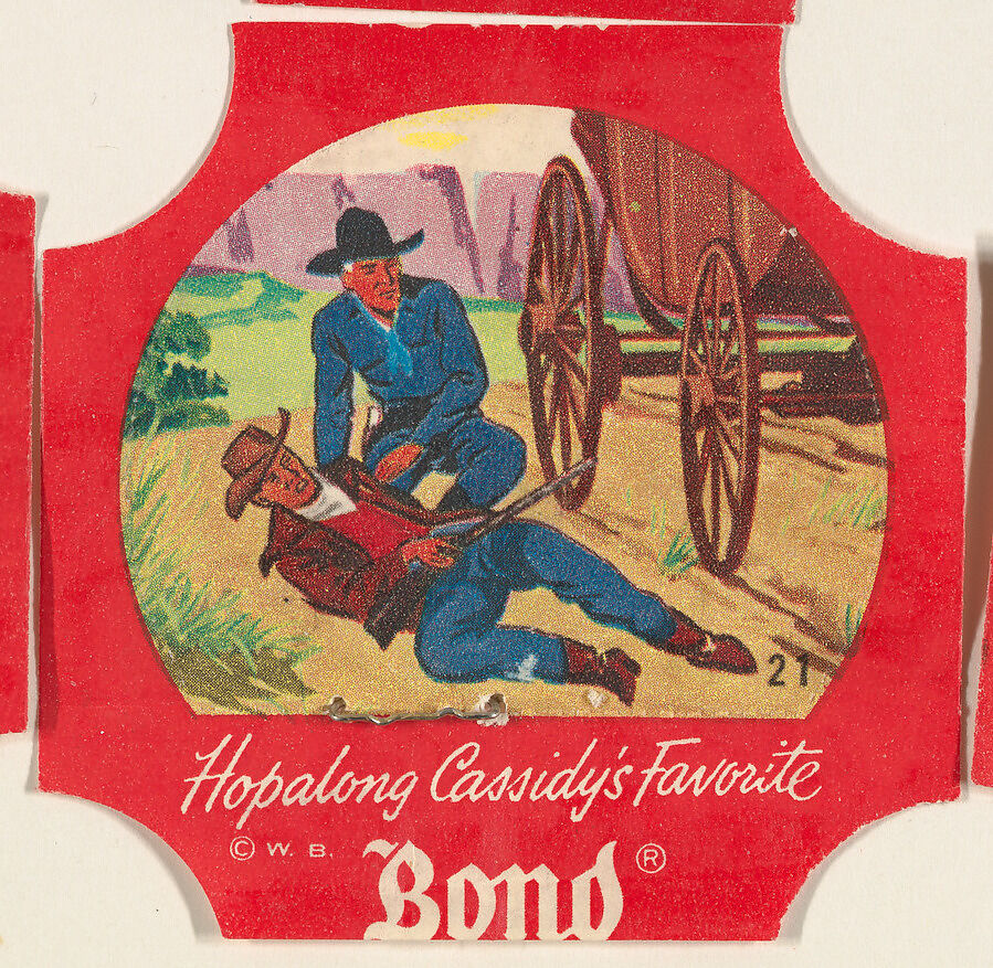 No. 21, from the Hopalong Cassidy bread labels series (D290-8) issued by Bond Bread, Issued by Bond Bread, Commercial color lithograph 