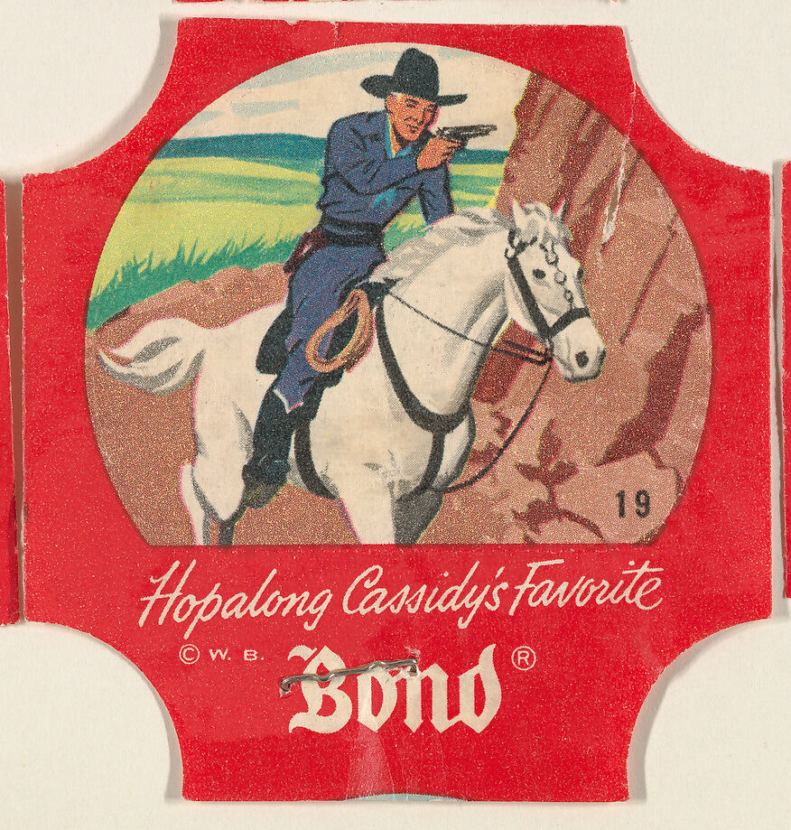 No. 19, from the Hopalong Cassidy bread labels series (D290-8) issued by Bond Bread, Issued by Bond Bread, Commercial color lithograph 