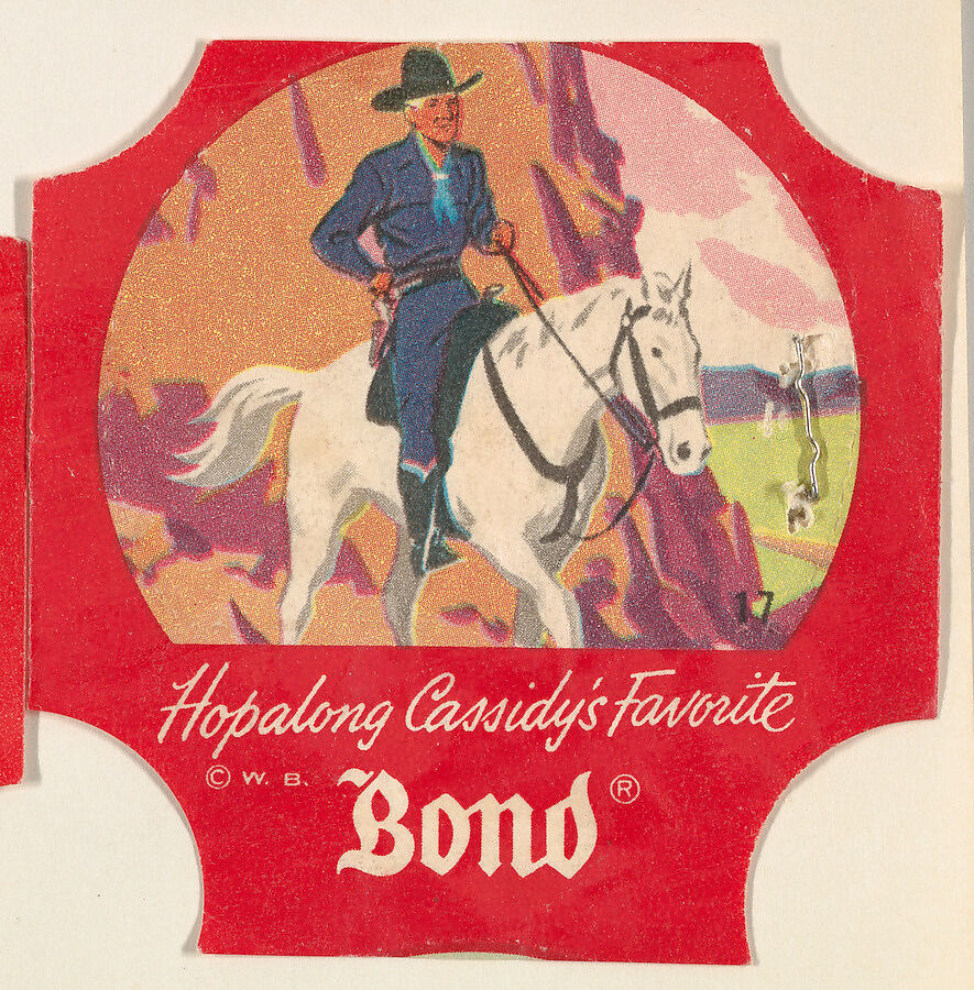 No. 17, from the Hopalong Cassidy bread labels series (D290-8) issued by Bond Bread, Issued by Bond Bread, Commercial color lithograph 