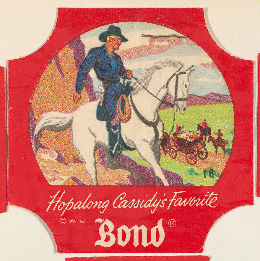 No. 18, from the Hopalong Cassidy bread labels series (D290-8) issued by Bond Bread, Issued by Bond Bread, Commercial color lithograph 