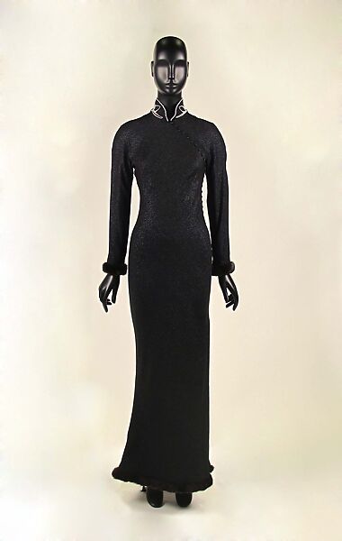 Evening dress, House of Dior (French, founded 1946), silk, acetate, vicose, polyester, fur, pearl, French 