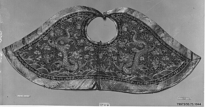 Collar for Robe of State, Silk; gold, China 