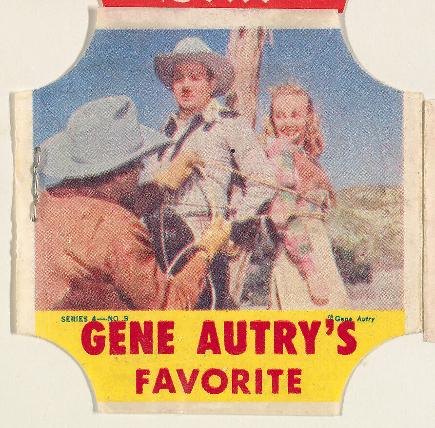 Gene Autry's Favorite, Series 4, No. 9, from the Gene Autry's Brand bread end labels series (D290-7) issued by Stroehmann Bread Company, Issued by Stroehmann Bread Company, Commercial color lithograph 