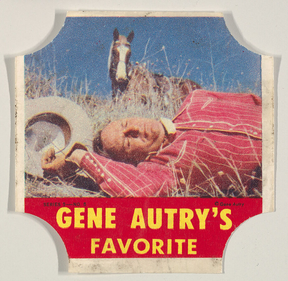 Gene Autry's Favorite, Series 5, No. 5, from the Gene Autry's Brand bread end labels series (D290-7) issued by Stroehmann Bread Company, Issued by Stroehmann Bread Company, Commercial color lithograph 