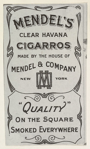 Facsimile of card verso from Speed Champions series (T228), issued by Mendel's Cigarros, Mendel &amp; Company, lithograph 