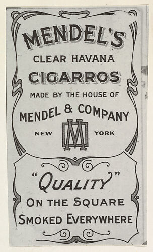 Facsimile of card verso from Speed Champions series (T228), issued by Mendel's Cigarros