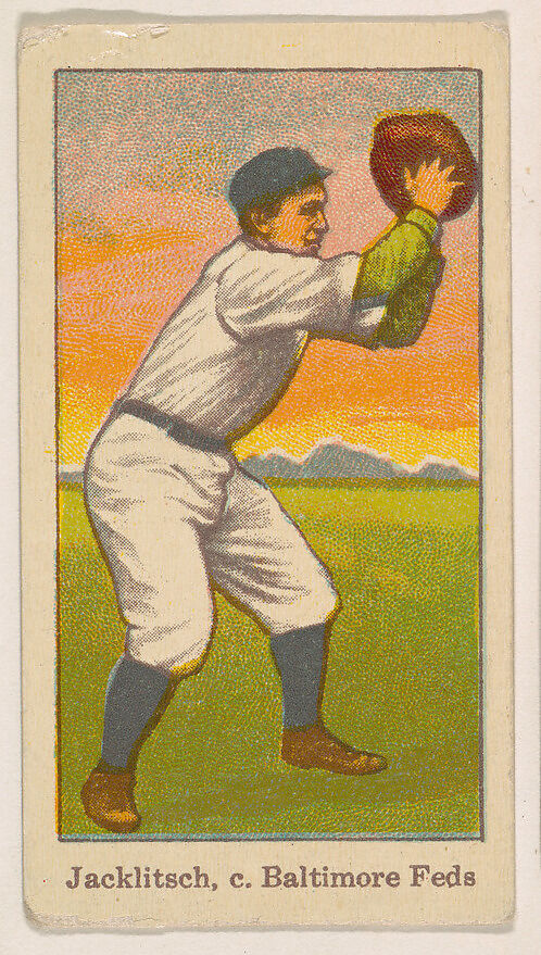 Jacklitsch, Catcher, Baltimore, Federal League, from the Baseball Players series (D303), issued by the General Baking Company, Issued by General Baking Company, Commercial color lithograph 