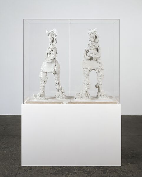 The Twin, Rebecca Warren (British, born London, 1965), Reinforced clay, Perspex and plinth 