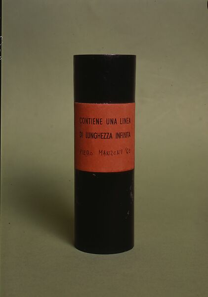 Line of Infinite Length (Linea di lunghezza infinita), Piero Manzoni (Italian, Soncino 1933–1963 Milan), Wooden cylinder, paper label 