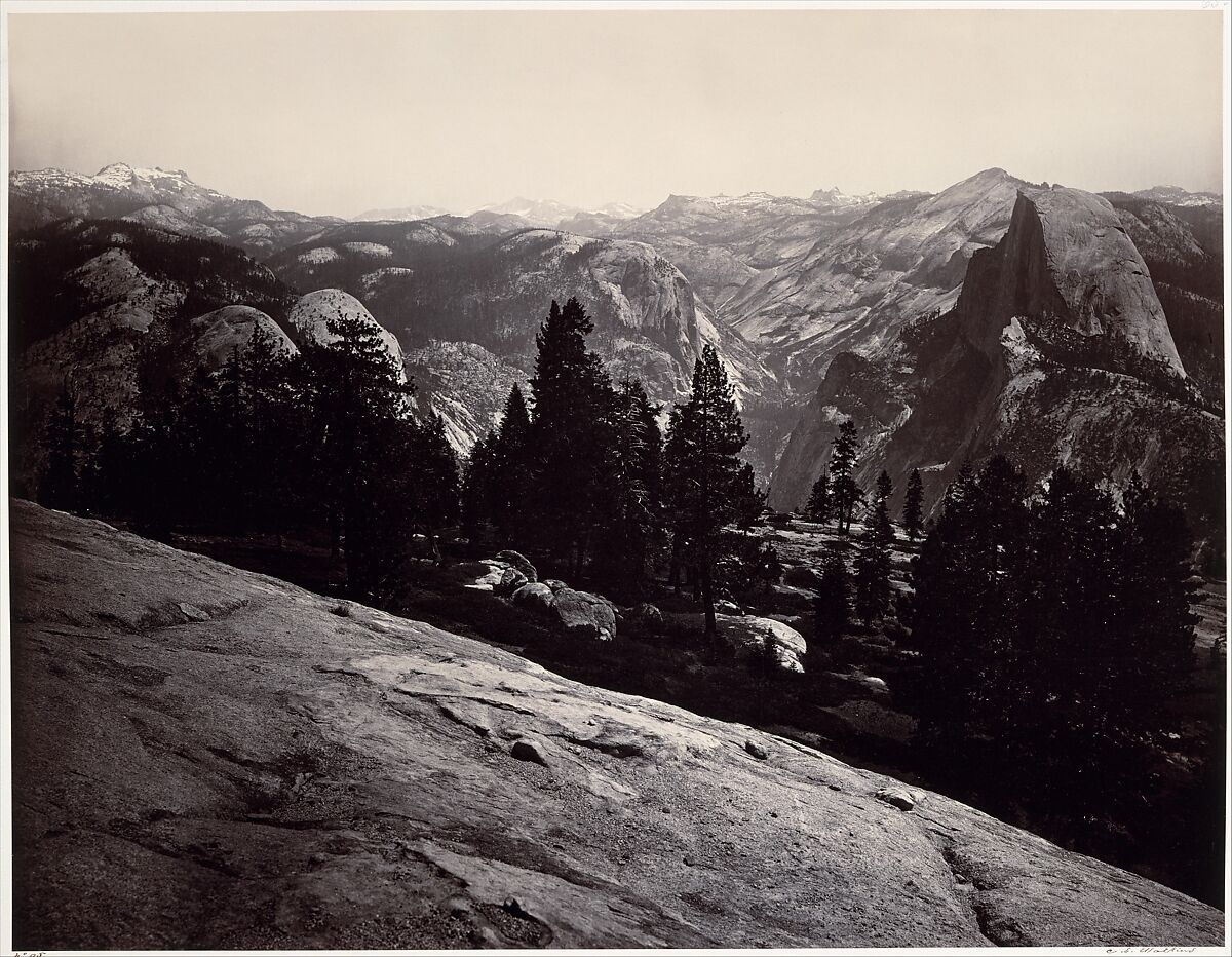 View from the Sentinel Dome, Yosemite, Carleton E. Watkins (American, 1829–1916), Albumen silver prints from glass negatives 