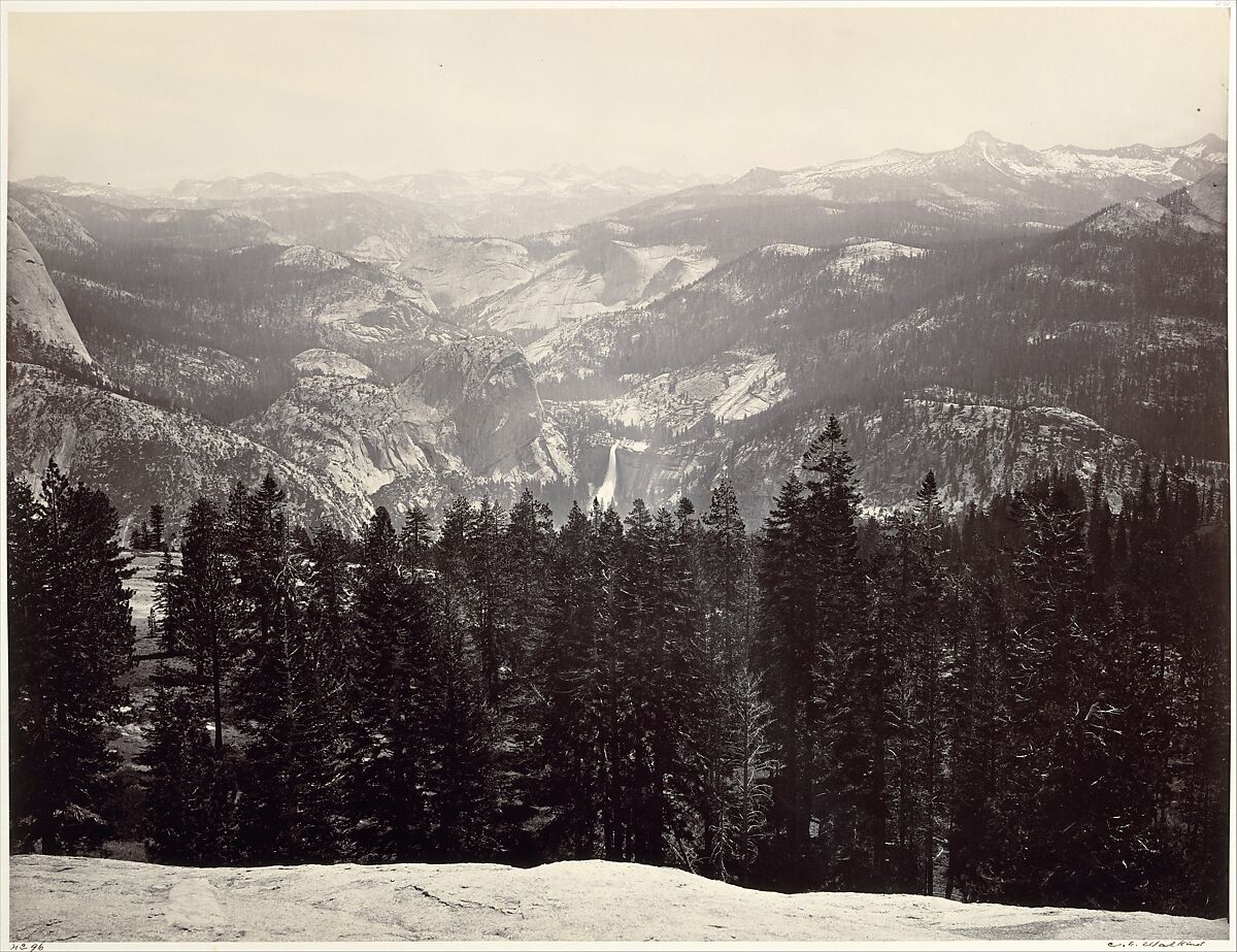 View from the Sentinel Dome, Yosemite, Carleton E. Watkins (American, 1829–1916), Albumen silver prints from glass negatives