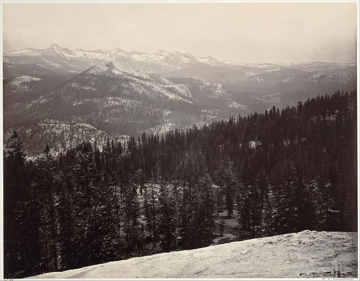 View from the Sentinel Dome, Yosemite, Carleton E. Watkins (American, 1829–1916), Albumen silver prints from glass negatives