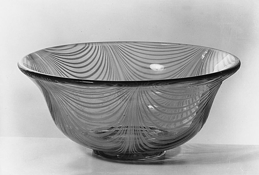 Bowl, Free-blown glass, American 