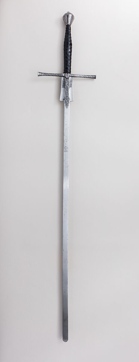 Pair of Practice Swords, Steel, leather, wood, brass, German, Saxon