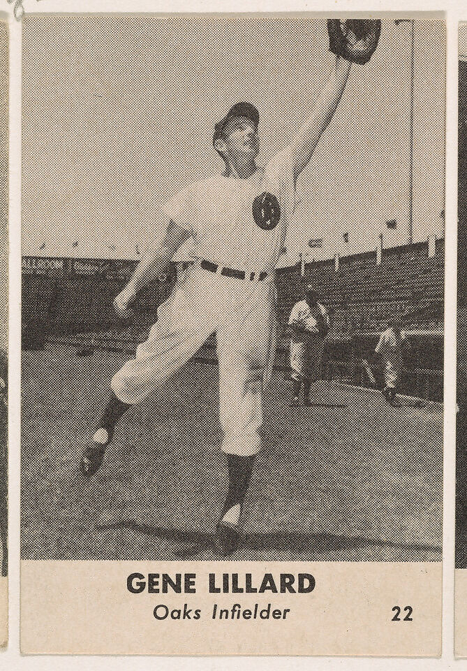 Gene Lillard, Oaks Infielder, No.22, from the Oakland Baseball Players (Oaks) series (D317), issued by Sunbeam Bread and Remar Bread, Issued by Sunbeam Bread, Commercial color lithograph 