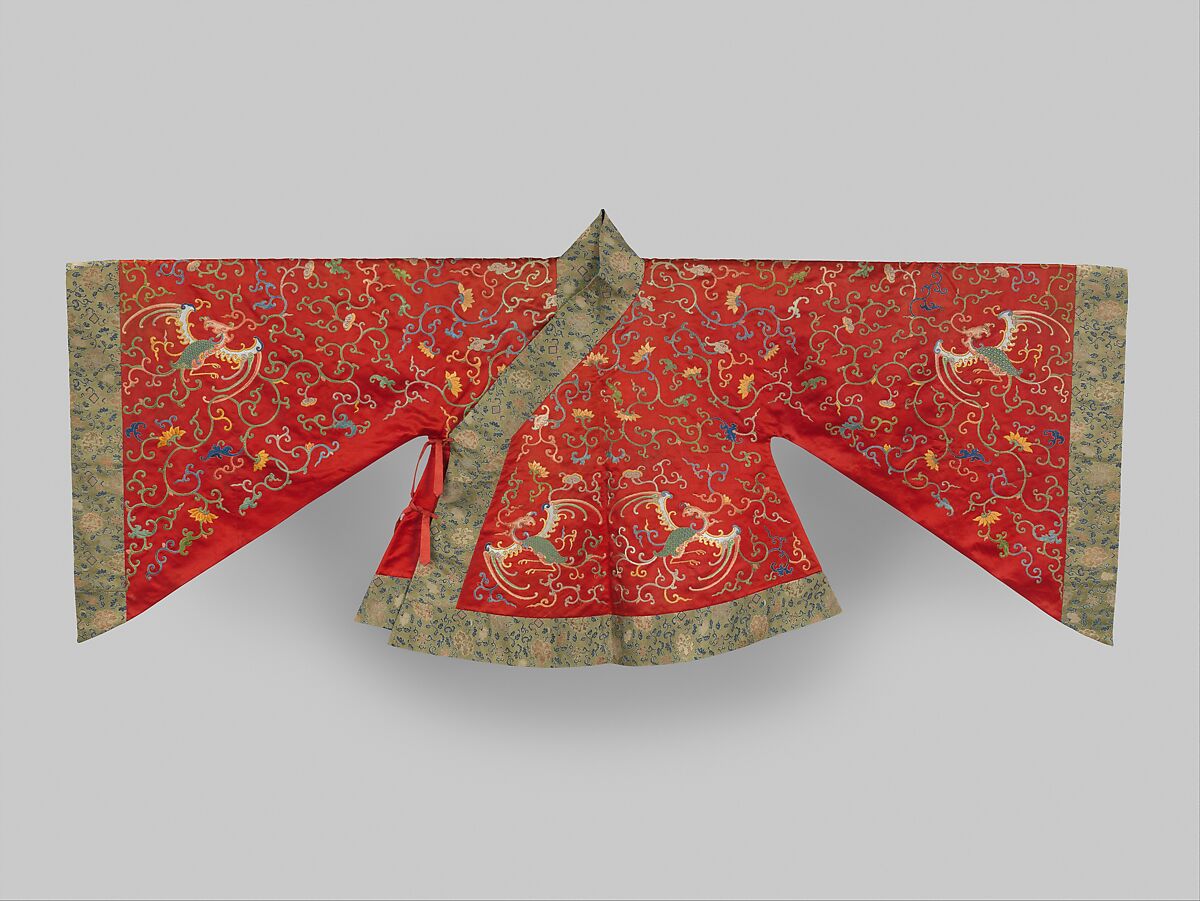 Jacket from Theatrical Ensemble for a Female Role, Silk and metallic-thread embroidery on silk satin, China 