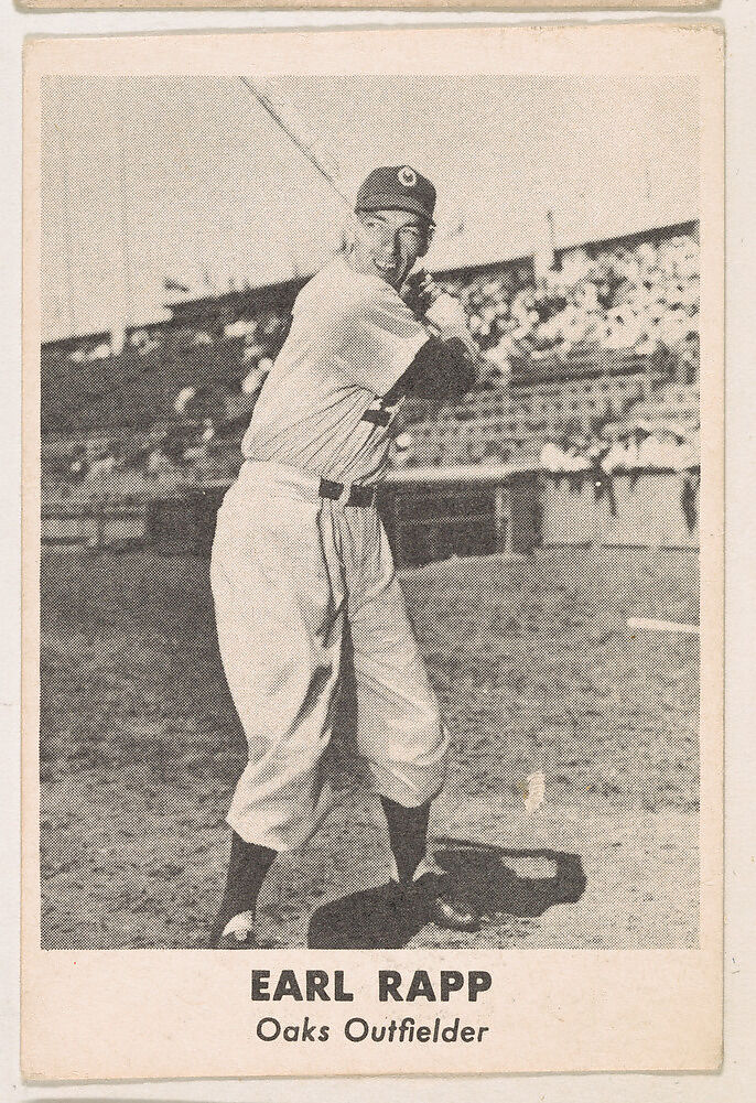 Earl Rapp, Oaks Outfielder, from the Oakland Baseball Players (Oaks) series (D317), issued by Sunbeam Bread and Remar Bread, Issued by Sunbeam Bread, Commercial color lithograph 