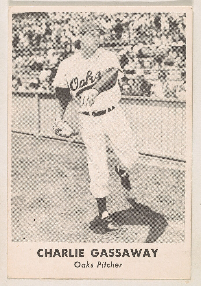 Charlie Gassaway, Oaks Pitcher, from the Oakland Baseball Players (Oaks) series (D317), issued by Sunbeam Bread and Remar Bread, Issued by Sunbeam Bread, Commercial color lithograph 