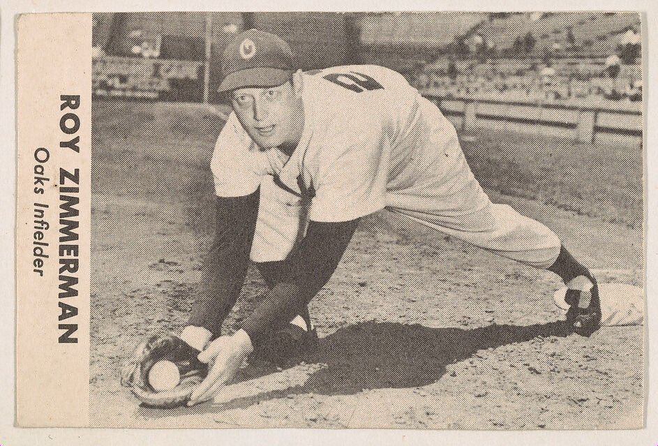 Roy Zimmerman, Oaks Infielder, from the Oakland Baseball Players (Oaks) series (D317), issued by Sunbeam Bread and Remar Bread, Issued by Sunbeam Bread, Commercial color lithograph 