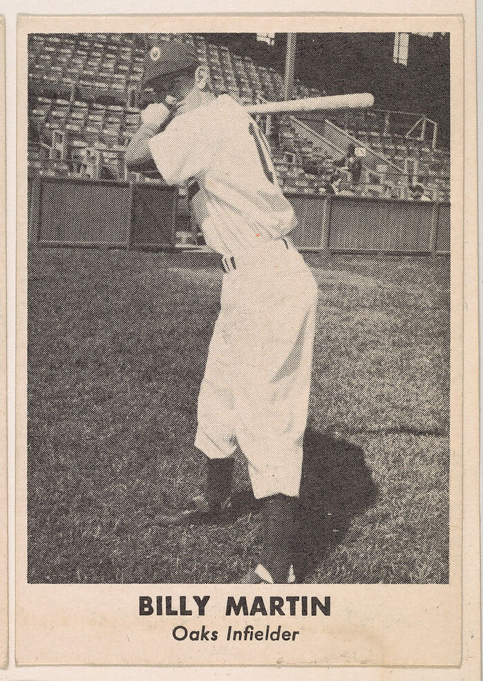 Billy Martin, Oaks Infielder, from the Oakland Baseball Players (Oaks) series (D317), issued by Sunbeam Bread and Remar Bread, Issued by Sunbeam Bread, Commercial color lithograph 