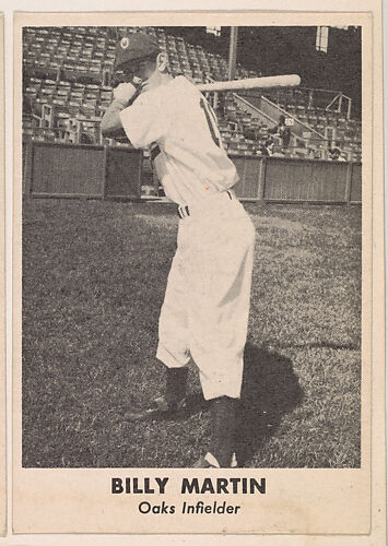 Billy Martin, Oaks Infielder, from the Oakland Baseball Players (Oaks) series (D317), issued by Sunbeam Bread and Remar Bread