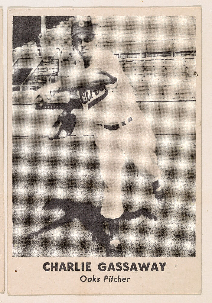 Charlie Gassaway, Oaks Pitcher, from the Oakland Baseball Players (Oaks) series (D317), issued by Sunbeam Bread and Remar Bread, Issued by Sunbeam Bread, Commercial color lithograph 