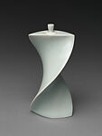 Faceted Covered Vessels with Pale Blue Glaze, Yagi Akira (Japanese, born 1955), Porcelain with pale blue glaze (seihakuji), Japan