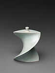 Faceted Covered Vessels with Pale Blue Glaze, Yagi Akira (Japanese, born 1955), Porcelain with pale blue glaze (seihakuji), Japan