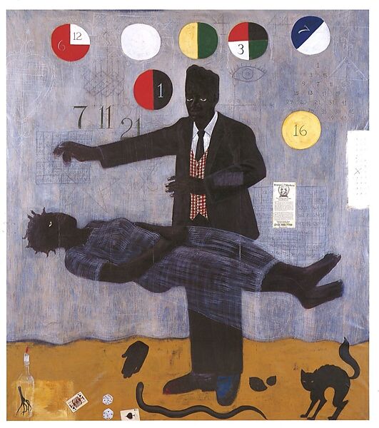 When Frustration Threatens Desire, Kerry James Marshall (American, born Birmingham, Alabama, 1955), Acrylic and collage on canvas 