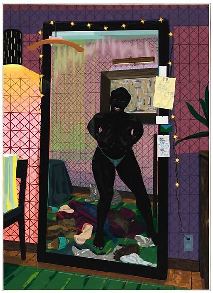 Untitled (Mirror Girl), Kerry James Marshall (American, born Birmingham, Alabama, 1955), Acrylic on PVC panel 